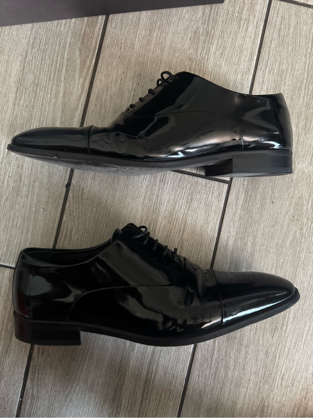 Men's Black Patent Oxford Dress Shoes